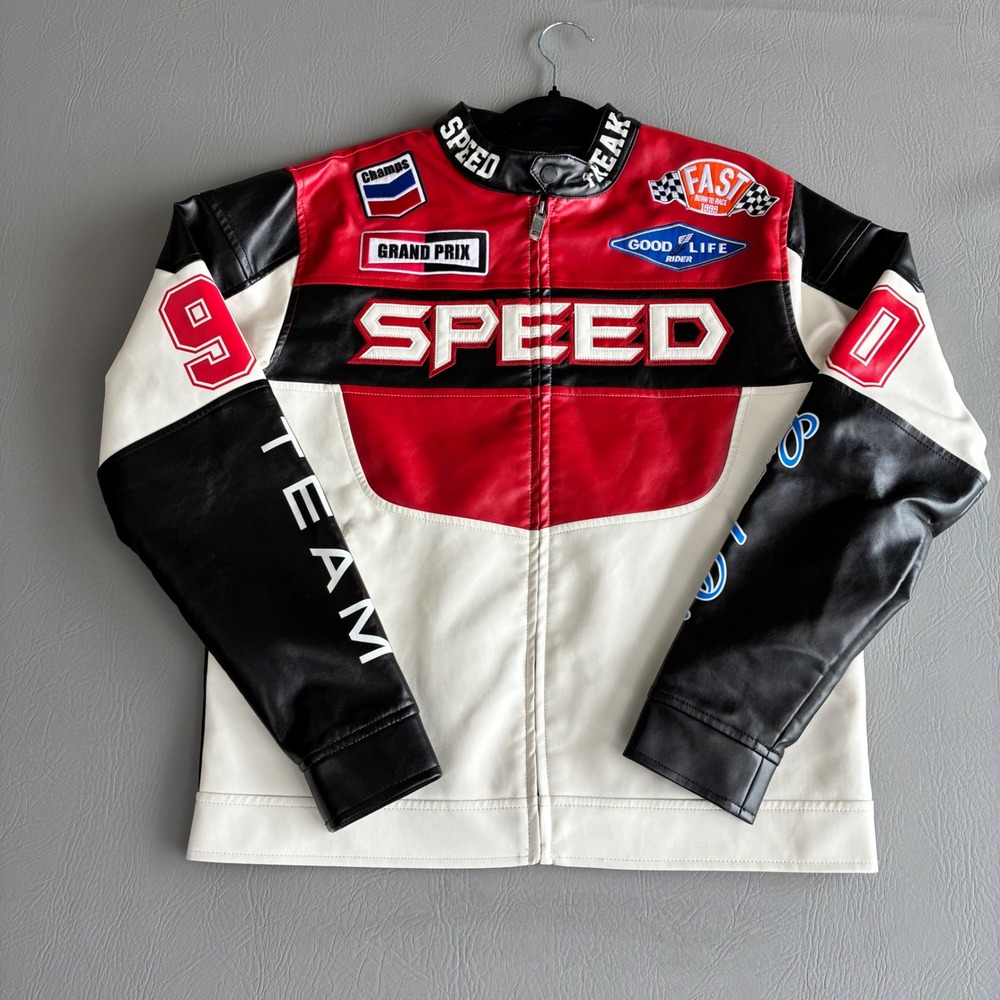 NWT Copper Rivet Moto Biker Racing Jacket Men's Small Read Blemished Never worn. - Picture 1 of 16